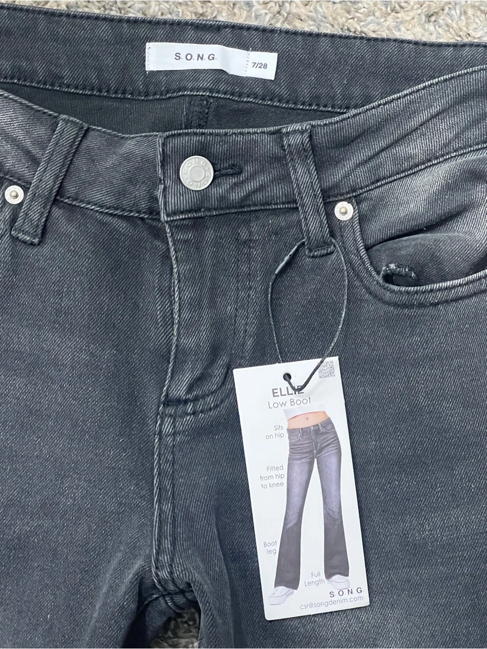 Song Low rise  Black Bootcut  Denim Jeans - Comfortable Stretch Denim